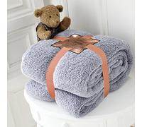 Artistic Fashionista Luxury TEDDY BEAR DESIGN FLEECE BLANKET Super Soft & Warm Ideal As Sofa Bed Throw Blanket Bedspread Runner or Settee Cover For Every Part Of Your Home (Medium, Silver)