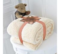 Artistic Fashionista Luxury TEDDY BEAR THERMAL FLEECE FLUFFY BLANKET Super Soft Warm & Cosy - Ideal As Sofa Bed Throw Bedspread Runner or Settee Cover For Every Part Of Your Home (Medium, Cream)
