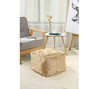 Artistic Fashionista* New Modern Crushed Velvet Soft Touch Bean Bag Square Cube Footstool Rest Seat Pouffe Ottoman Indoor Beanbag 40x40x30cm (Gold)