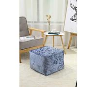Artistic Fashionista* New Modern Crushed Velvet Soft Touch Bean Bag Square Cube Footstool Rest Seat Pouffe Ottoman Indoor Beanbag 40x40x30cm (Grey)