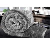 Artistic Fashionista* New Thermal Super Soft Velvet Faux Fur Mink Throw Blanket Soft Warm Thick Bed Sofa Cover Single Double King (Double - 150x200cm, Charcoal Grey)