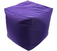 Artistic Fashionista* New Waterproof Square Cube Bean Bag Indoor Outdoor Garden Footstool Rest Seat Pouffe Ottoman Beanbag 40x40x40 cm (Purple)