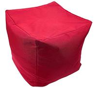Artistic Fashionista* New Waterproof Square Cube Bean Bag Indoor Outdoor Garden Footstool Rest Seat Pouffe Ottoman Beanbag 40x40x40 cm (Red)