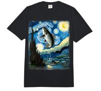 Artistic Fish Stuff Van Gogh Style Starry Night Fish Comfort Colors Adult Heavyweight T-Shirt