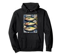 Artistic Fishes Mediterranean Tile Art Summer Vibes Coastal Pullover Hoodie
