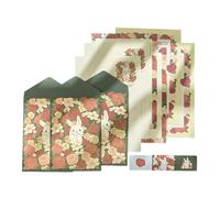 Artistic Floral Foil Stamped Writing Envelopes Sustainable Diary Valentines Day Creative Correspondence Set Foil Rose Love Letter Envelopes