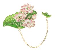 Artistic Flower Engravings Bookmarks Retro Brass Metal Bookmarks with Chain Pendant for Book Lover Student Reading Aid Permanent Bronze Marker