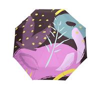 Artistic Flower Pink Umbrella Windproof Automatic Foldable Umbrells Auto Open Close for Men Women Kids