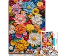 Artistic Flowers Jigsaw Puzzles for Adults Teenagers Jigsaws Puzzle,Educational Games Home Decoration Suitable for Desktop Decoration (75x50cm)