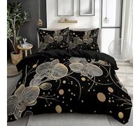 Artistic Flowers Super King Duvets Sets Modern Luxury Reversible Printed Quilt Cover Set, Super Soft Breathable Brushed Microfibre Duvet Covers with Hidden Zipper & Corner Ties