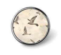 Artistic Flying Birds Pigeon Metal Round Badge Pattern Printed Button Badge Personalized Circle Badges 1"