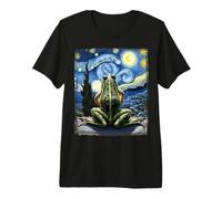 Artistic Frog Stuff Van Gogh Style Starry Night Frog Premium T-Shirt