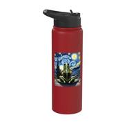 Artistic Frog Stuff Van Gogh Style Starry Night Frog Stainless Steel Insulated Water Bottle