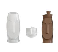 Artistic Geometric Human Face Silicone Mold for Crafting Resin Create Vases and Storage for Creative Gift Giving Decorative Vase Mold