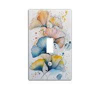 Artistic Ginkgo Leaf Light Switch Cover Plates, Multicolor Autumn Decor, Bohemian Wall Accents, Decorative Thermoplastic Plates, Standard Size Single Toggle
