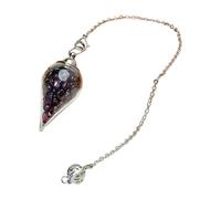Artistic Glass and Stone Hanging Pendant with Interchangeable Chain Gemstones Pendant for Mindful Decor and Gifting Simple Preciousstone Charm