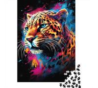 Artistic Glowing Leopard Jigsaw Puzzles for Adults 500 Piece Jigsaw Puzzles for Adults Puzzle 500 Pieces Jigsaws Gifts 500pcs (52x38cm)