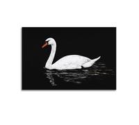Artistic Graceful Swan Wall Art Hanging Paintings Poster Gentle Calm Vibe Canvas Art Fit Modern Home Bedroom Bathroom Office Scene Decoration 12x18inch(30x45cm)