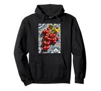 Artistic Grapes Mediterranean Tile Art Summer Vibes Coastal Pullover Hoodie