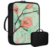 Artistic Hand Drawn Flowers Bible Bag Large Bible Case Cover for Women Men, Multi-Functional Church Bag Bible Protector with Handle Zippered Pocket Christian Gift Bible Study Supplies