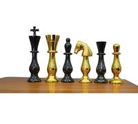Artistic Handcrafted Metal Chess Pieces Only | Brass Metal Luxury Chess Set | Quad Weighted Royal Chess Set