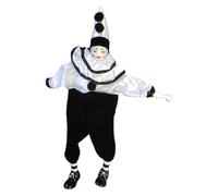 Artistic Harlequin Porcelain Doll Collectible Toy Whimsical Decorative Piece Unique Porcelain Doll Figure Interactive Soft Footed Clown Collectible