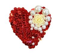 Artistic Heart Sequins Applique Trim for Evening Skirt Clothes Collar Decors Patches Sewing On Supply Clothing Decoration