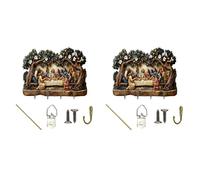 Artistic Holder Wall Decor with Storage Shelf Wood & Metal Entryway Wall Hooks for Keys, Mail, Small Items, Home & Keys Holder
