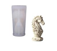 Artistic Horse Sculpture Candle Making Mould Silicone Roman Column Base for Customes Scented Candle Crafting Project