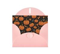 Artistic Jack-O'-Lantern Pink Patterns greeting card 6x4 inches with envelope, covering birthdays, weddings and other occasions