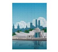 Artistic Jigsaw Puzzle for Adults, Bilbao Travel Print, 500 PCS