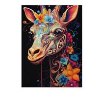 Artistic Jigsaw Puzzle for Adults, Colorful Giraffe Art Print-2, 500 PCS