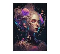 Artistic Jigsaw Puzzle for Adults, Fantasy Floral Portrait -5, 300 PCS