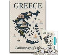 Artistic Jigsaw Puzzle for Adults, Greece︰ Philosophy of Life Map, 300 PCS