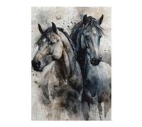 Artistic Jigsaw Puzzle for Adults, Horses Watercolor, 300 PCS