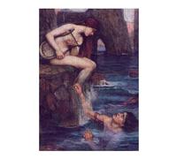 Artistic Jigsaw Puzzle for Adults, Siren Mermaid with Lyre, 300 PCS