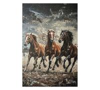 Artistic Jigsaw Puzzle for Adults, Three Horses Running Painting, 1000 PCS