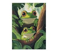 Artistic Jigsaw Puzzle for Adults, Two Frogs on A Branch, 500 PCS