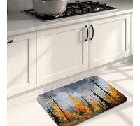 Artistic Kitchen Mats for Floor, Autumn Trees Abstract Soft Mats, Cushioned Comfort Washable Non Slip Decor Rugs for Kitchen Sinks Laundryroom Bathroom 16x24 Inch