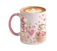 Artistic Knitting Goblet - Crochet Motif Glassware, Cute Porcelain Crock, Quirky Kitchenware Present, Decorative Cocoa Mug, Fun Tabletop Jar | Party Home Apartment Office School Dorm Coworker