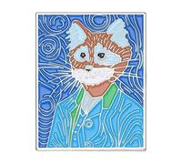 Artistic Lapel Pin with Famous Painting Motifs as a Fashion Accessory for Customisation, Normal, Non-precious metal