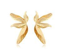 Artistic Leaf Metal Earrings with Three-dimensional Layered Texture and Fashionable Earrings