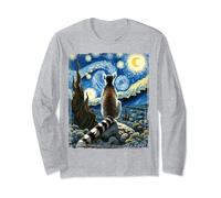 Artistic Lemur Shirt Van Gogh Style Starry Night Lemur Long Sleeve T-Shirt