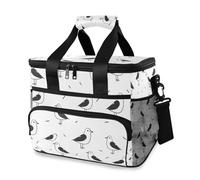 Artistic Line Cute Seagull Bird Cooler Bag Thermal Insulated Picnic Bag Large Leakproof Cool Bag Lunch Box for Adult Men Women