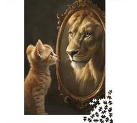 Artistic Lion 1000 Piece Puzzles For Adults Creative Rectangular Paper Puzzle Jigsaw for Friends Family 1000pcs (38x26cm)