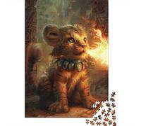 Artistic Lion Puzzles 1000 Pieces Wooden Puzzles for Adults And Teenager Family Game Christmas Eve Gifts 1000pcs (75x50cm)