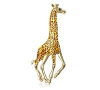 Artistic Long Neck Animal Brooch Giraffe Lapel Pin with Rhinestones Costume Accessories Perfect for Casual Outfits Drip Paint Giraffe Pin