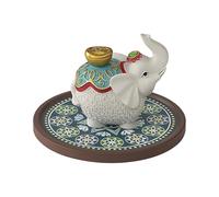 Artistic Lucky Elephant Sculpture Incenses Stick Burners with Ashes Tray Set for Meditations Home Living Room Decors Desktop Fengshui Decoration