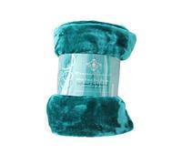 Artistic Luxury and Soft Mink Faux Fur Throw - A touch of Luxury to your room (Large, Teal)