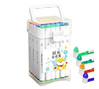 Artistic Markers | Double Tip Acrylic Markers with Fine Tip and Brush | 48 Colors Anti-Skid School Materials Students Sketch Illustrations Hobbies
